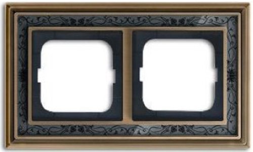 Рамка универсальная ABB Династия 2-м. античная латунь/черная роспись фото Рамка универсальная ABB Династия 2-м. античная латунь/черная роспись картинка